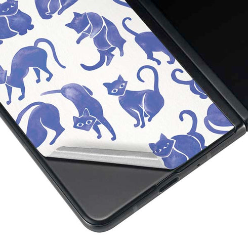 Cat Coq Blue Cats Galaxy Z Fold4 5G Skin